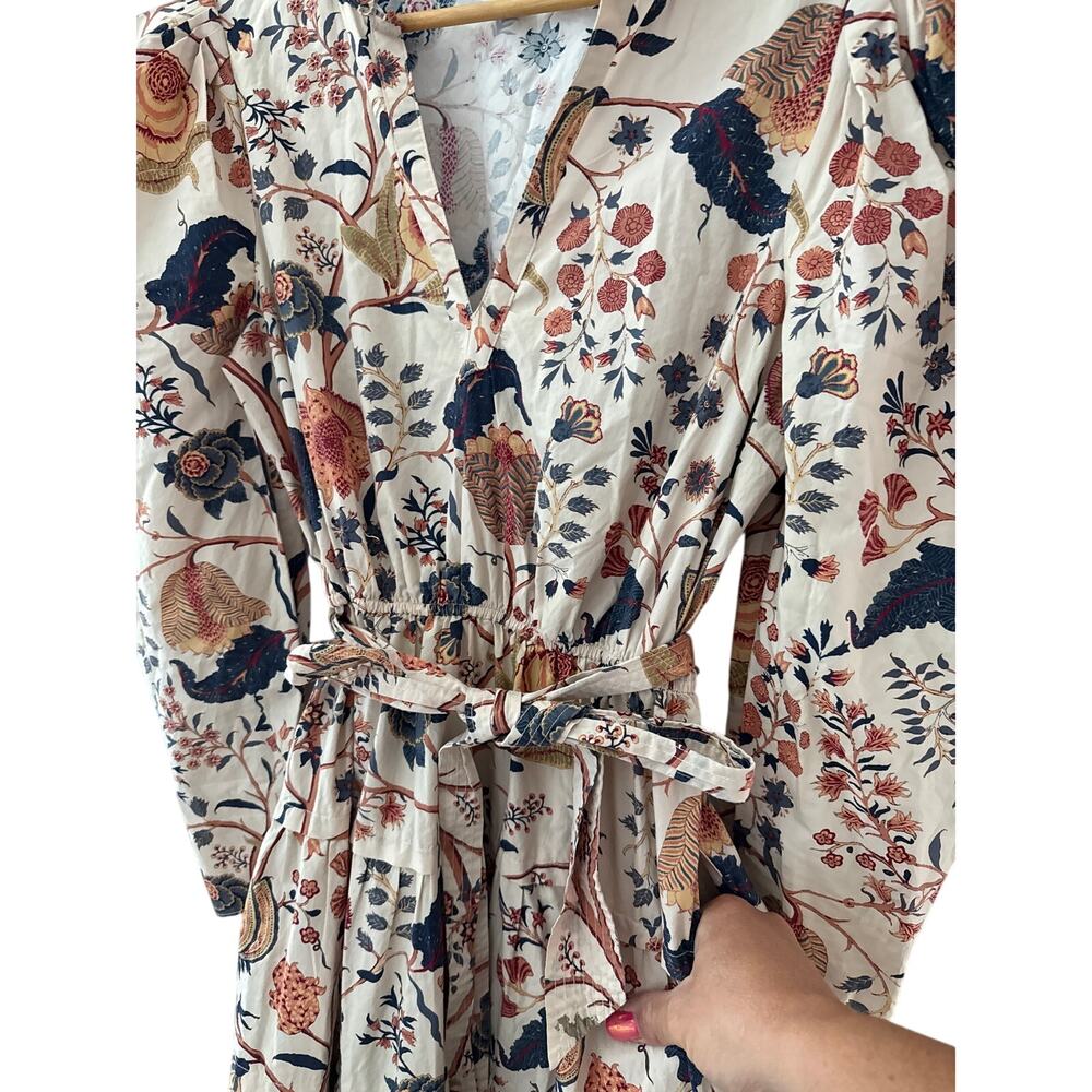 Ulla Johnson Nanette Poplin Midi Dress Daisy Tree of Life Print Size Large - Picture 9 of 12